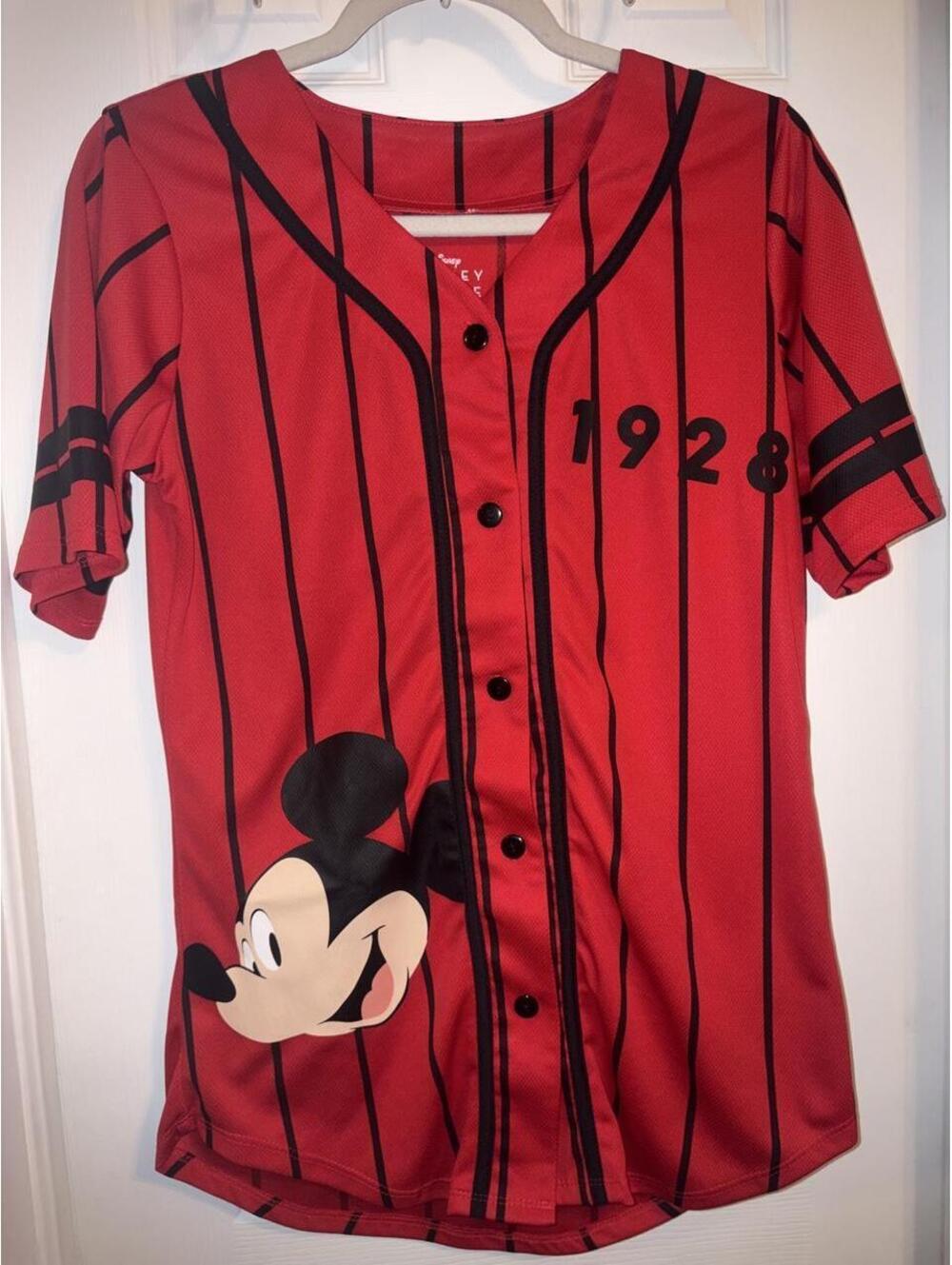Disney Mickey Mouse Women's Red Jersey Size M 9-10
